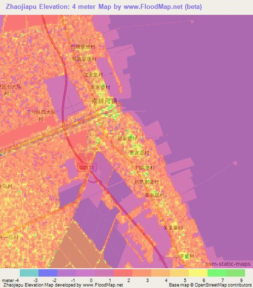 Zhaojiapu,China Elevation Map