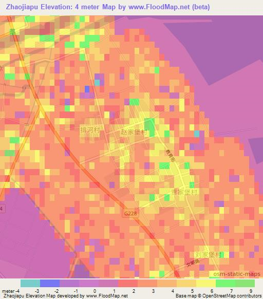 Zhaojiapu,China Elevation Map