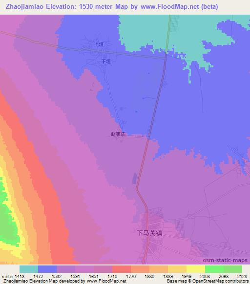 Zhaojiamiao,China Elevation Map