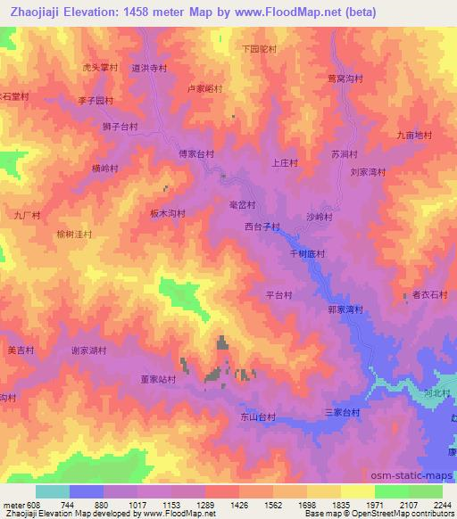 Zhaojiaji,China Elevation Map