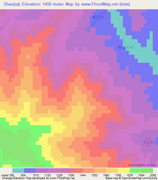Zhaojiaji,China Elevation Map