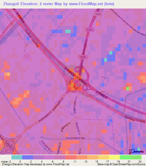 Zhaoguli,China Elevation Map