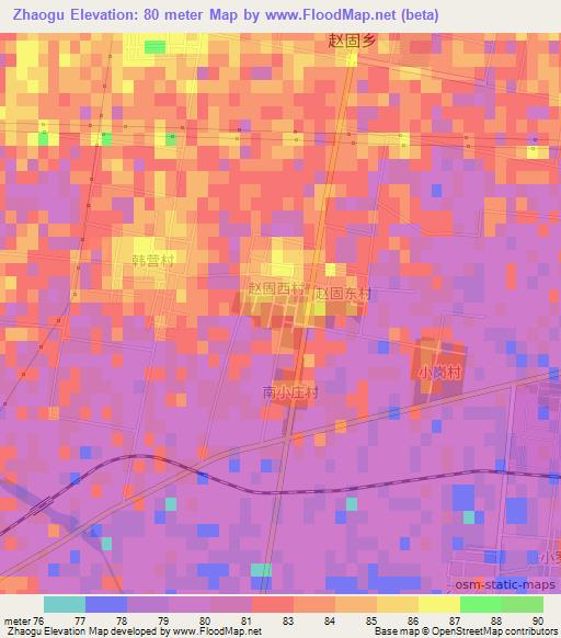 Zhaogu,China Elevation Map