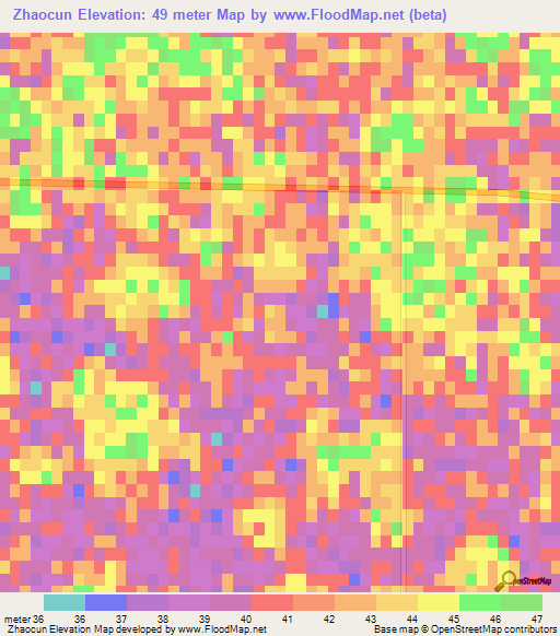 Zhaocun,China Elevation Map