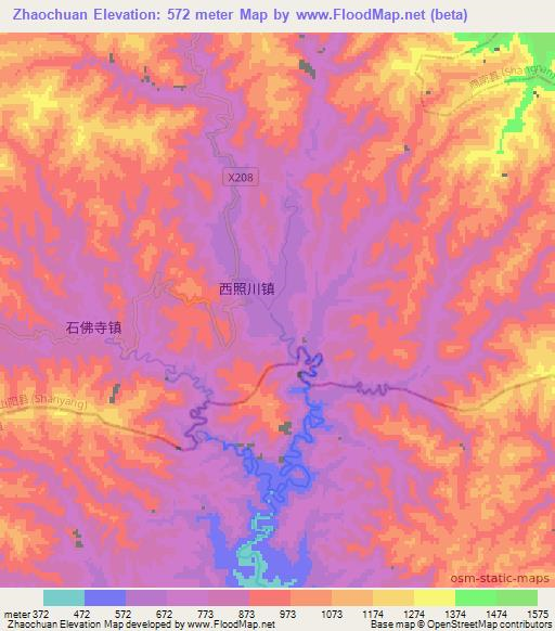 Zhaochuan,China Elevation Map