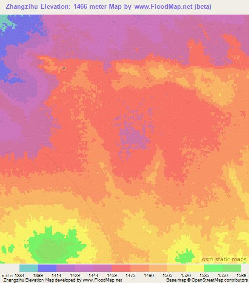 Zhangzihu,China Elevation Map