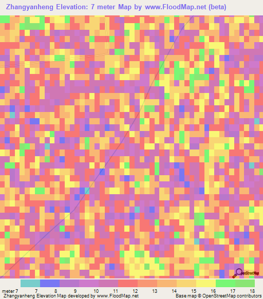 Zhangyanheng,China Elevation Map