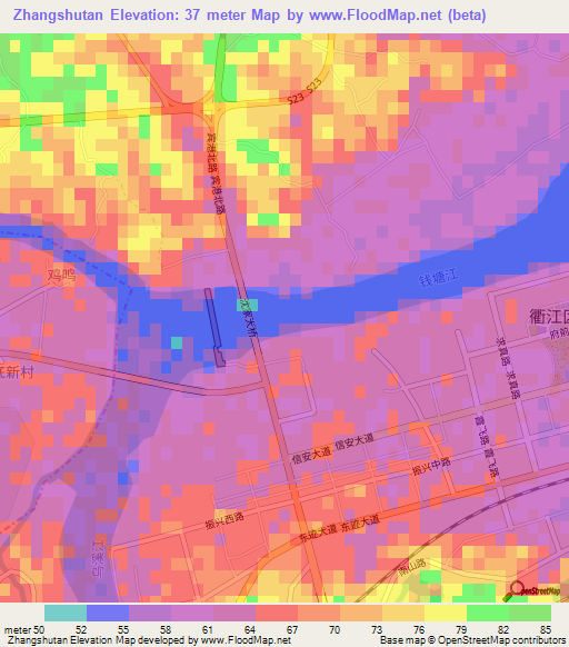 Zhangshutan,China Elevation Map