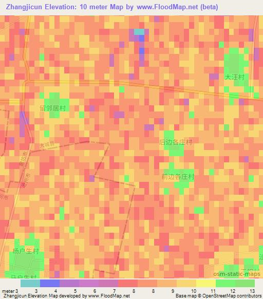 Zhangjicun,China Elevation Map