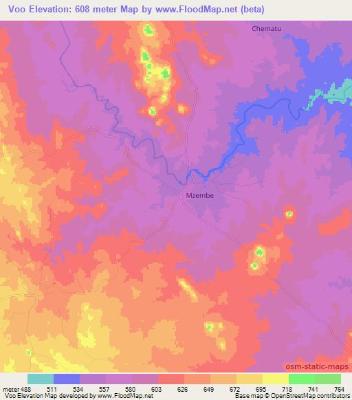 Voo,Kenya Elevation Map