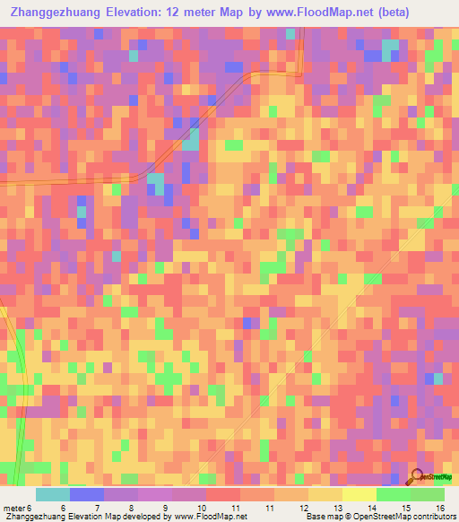 Zhanggezhuang,China Elevation Map