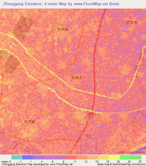 Zhanggang,China Elevation Map