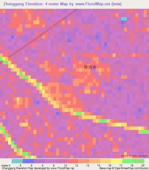 Zhanggang,China Elevation Map
