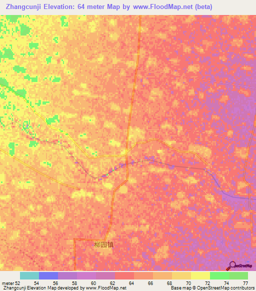 Zhangcunji,China Elevation Map