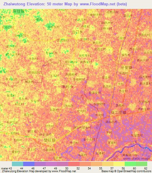 Zhaiwutong,China Elevation Map