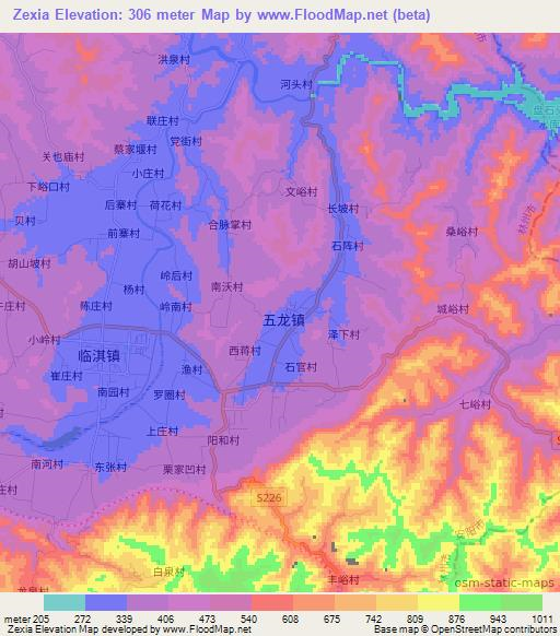 Zexia,China Elevation Map