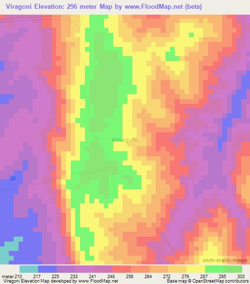 Viragoni,Kenya Elevation Map