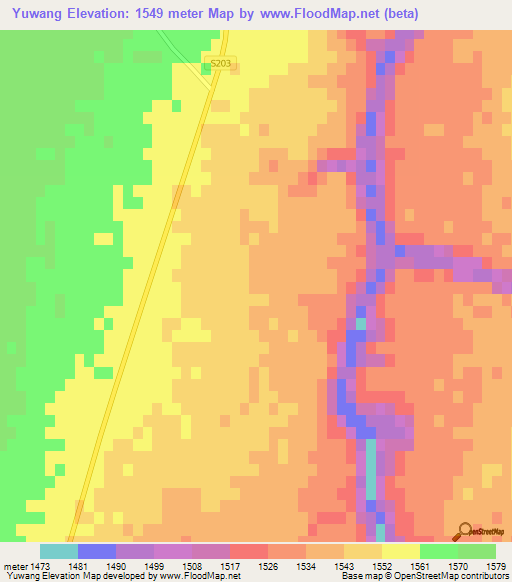 Yuwang,China Elevation Map