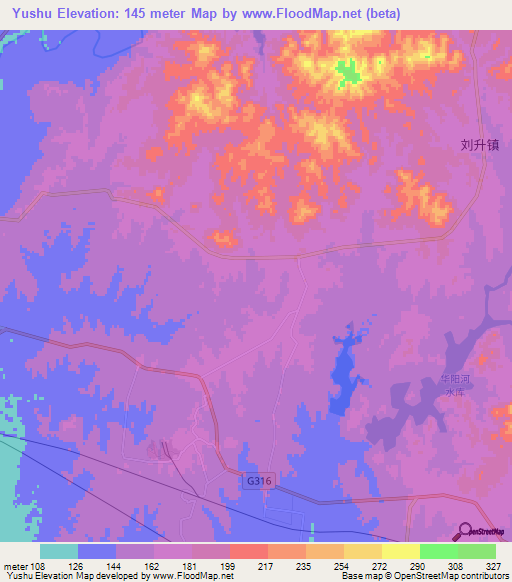 Yushu,China Elevation Map