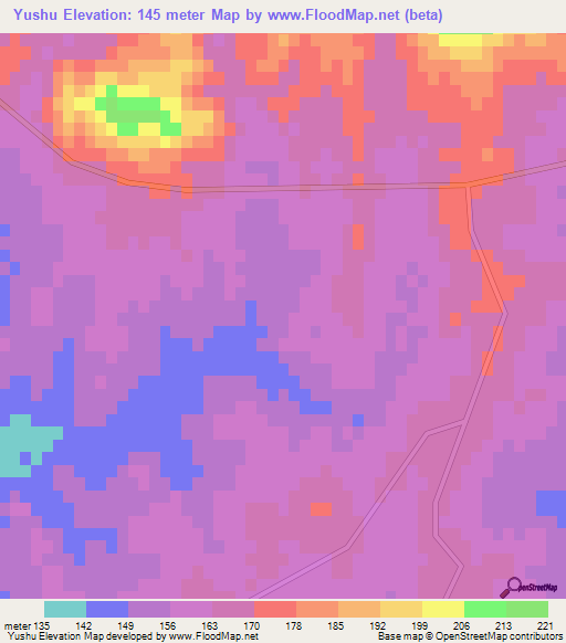 Yushu,China Elevation Map