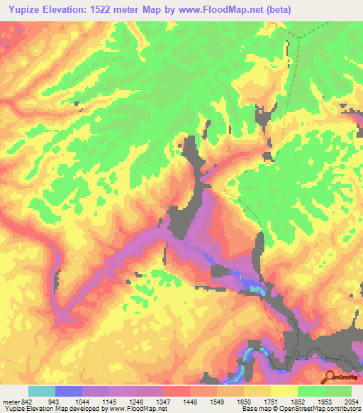 Yupize,China Elevation Map