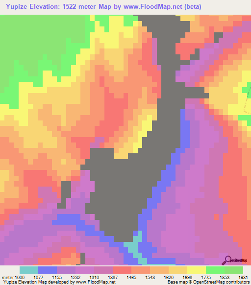 Yupize,China Elevation Map