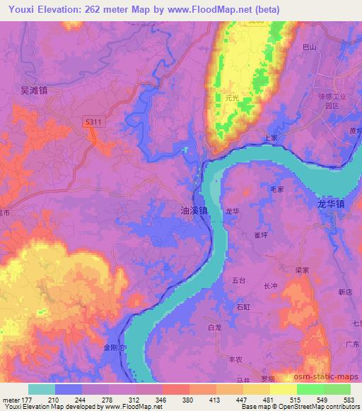 Youxi,China Elevation Map