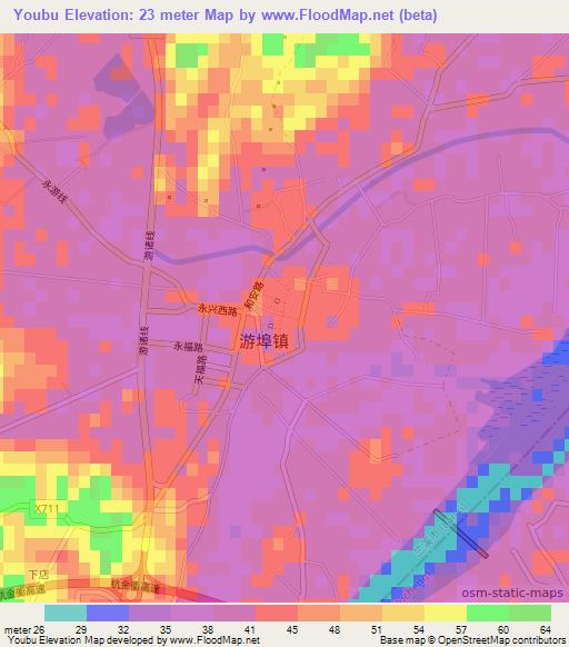 Youbu,China Elevation Map