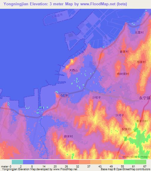 Yongningjian,China Elevation Map