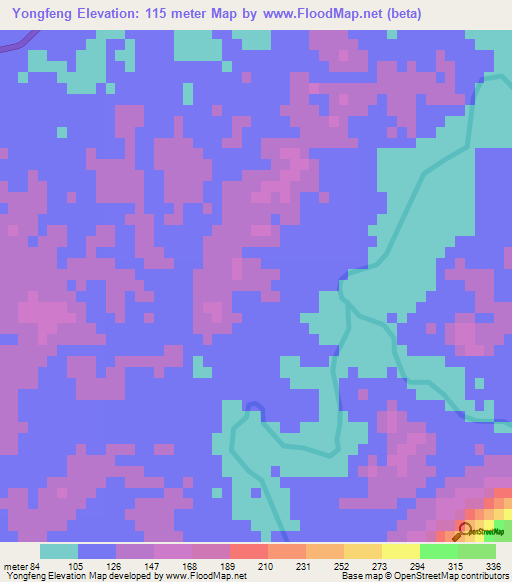 Yongfeng,China Elevation Map