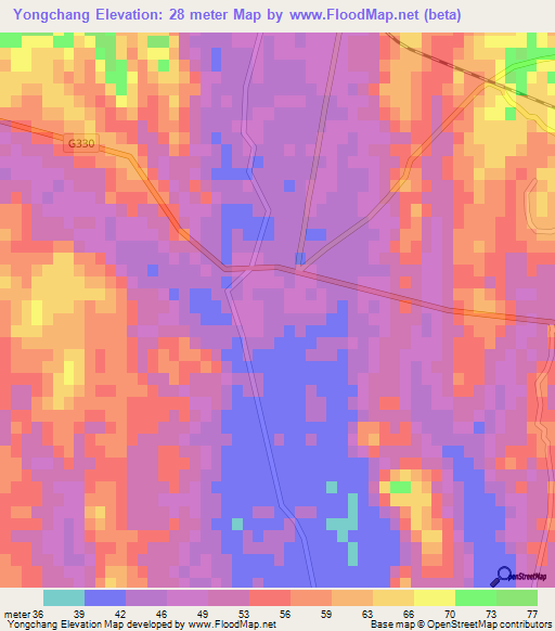 Yongchang,China Elevation Map