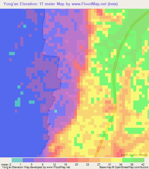 Yong'an,China Elevation Map