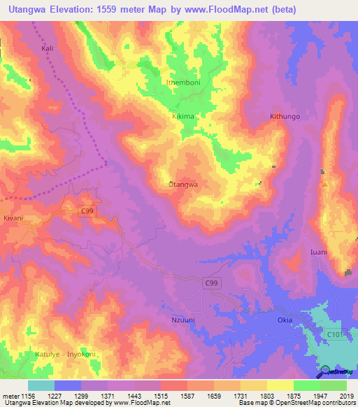 Utangwa,Kenya Elevation Map