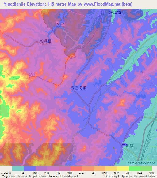 Yingdianjie,China Elevation Map