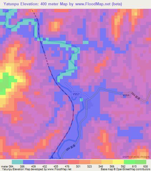Yatunpu,China Elevation Map