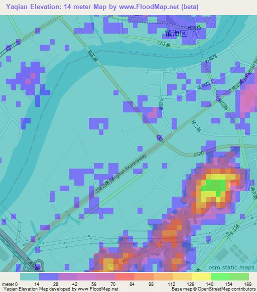 Yaqian,China Elevation Map