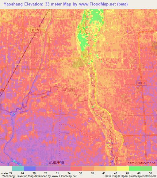 Yaoshang,China Elevation Map