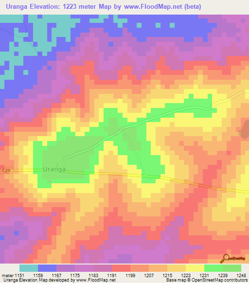Uranga,Kenya Elevation Map