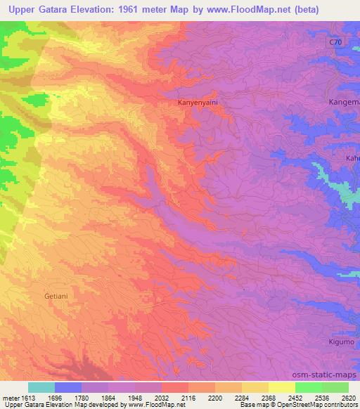 Upper Gatara,Kenya Elevation Map