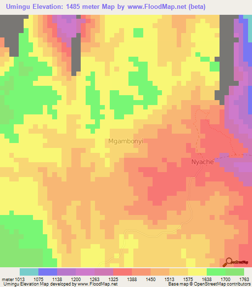 Umingu,Kenya Elevation Map