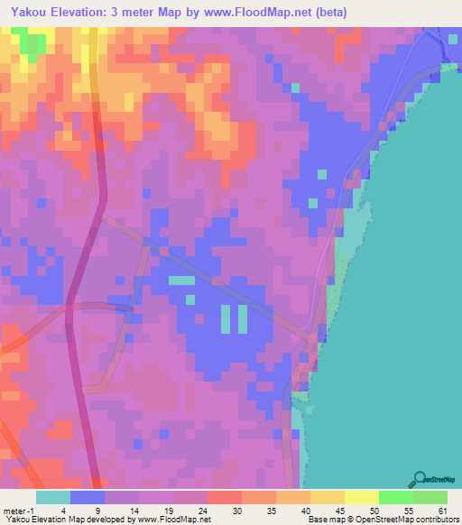 Yakou,China Elevation Map