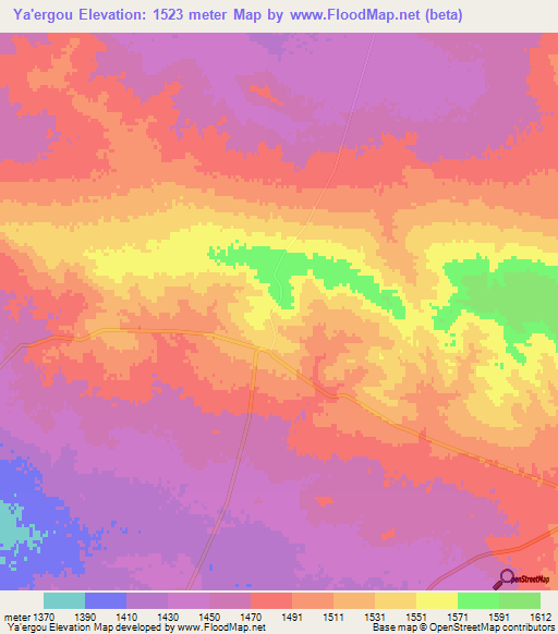 Ya'ergou,China Elevation Map