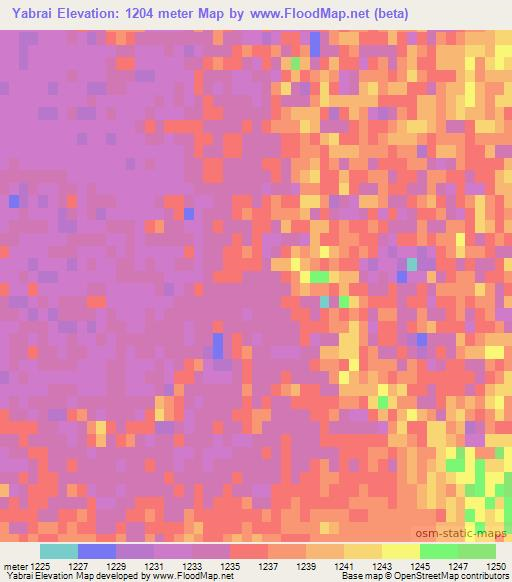 Yabrai,China Elevation Map