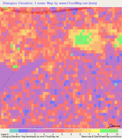 Xitangtuo,China Elevation Map