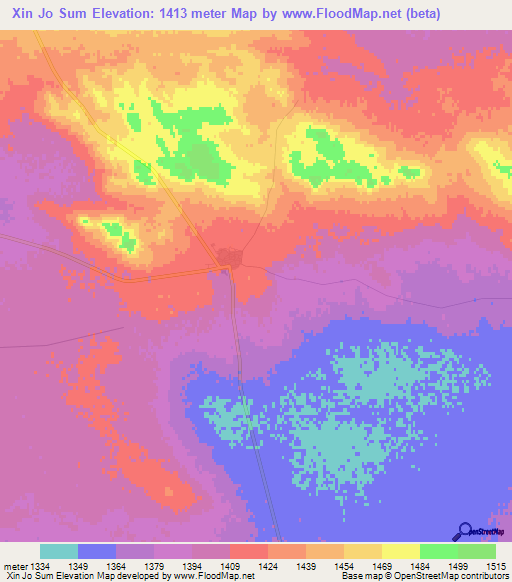 Xin Jo Sum,China Elevation Map
