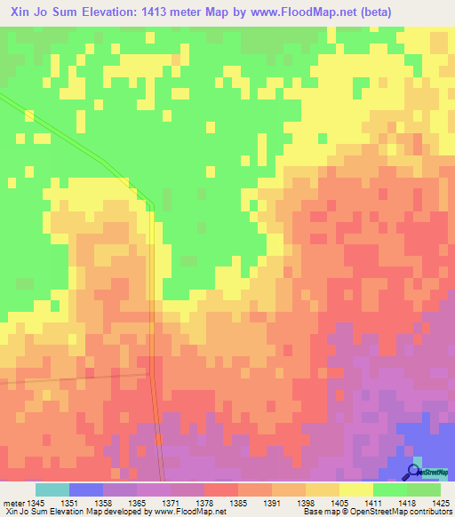 Xin Jo Sum,China Elevation Map
