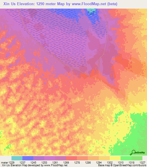 Xin Us,China Elevation Map
