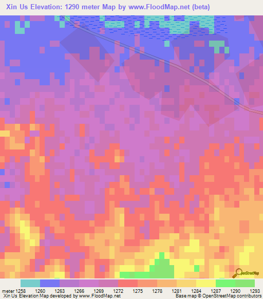 Xin Us,China Elevation Map