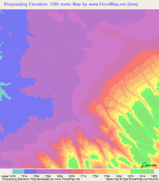 Xinquanjing,China Elevation Map
