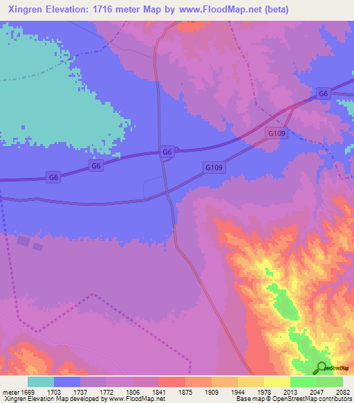 Xingren,China Elevation Map